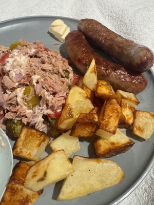 Braadworst met aardappel