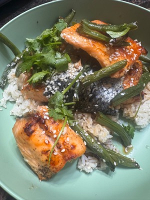 Geglazuurde teriyaki-zalm