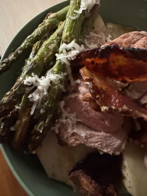 Varkenshaas in spek met gratin